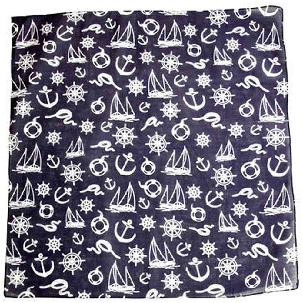 Zac's Alter Ego - Nautical Anchor Navy Bandana - Blue